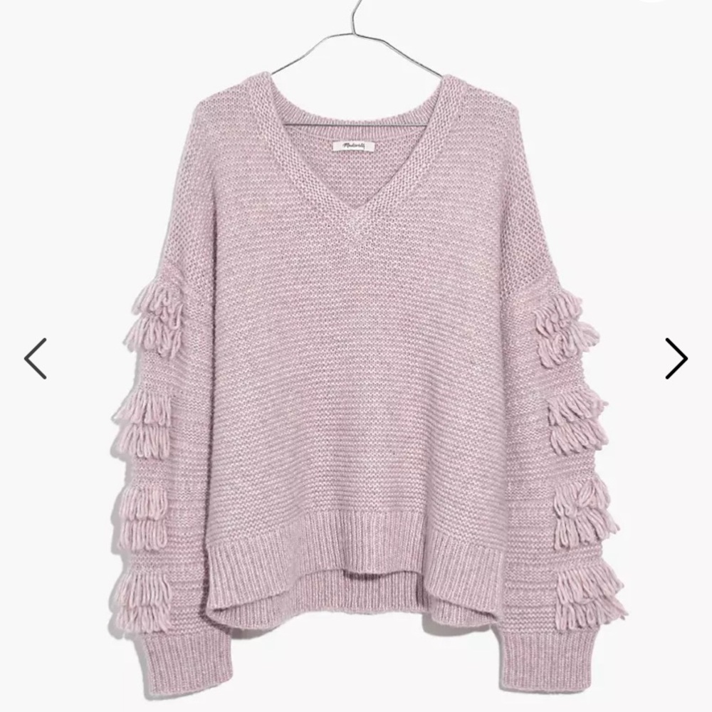 Madewell Sweater with Fringe Sleeves